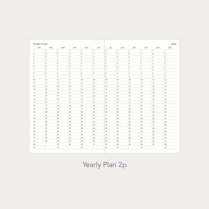 Yearly plan - 2024 A'round Large Dated Weekly Planner Agenda