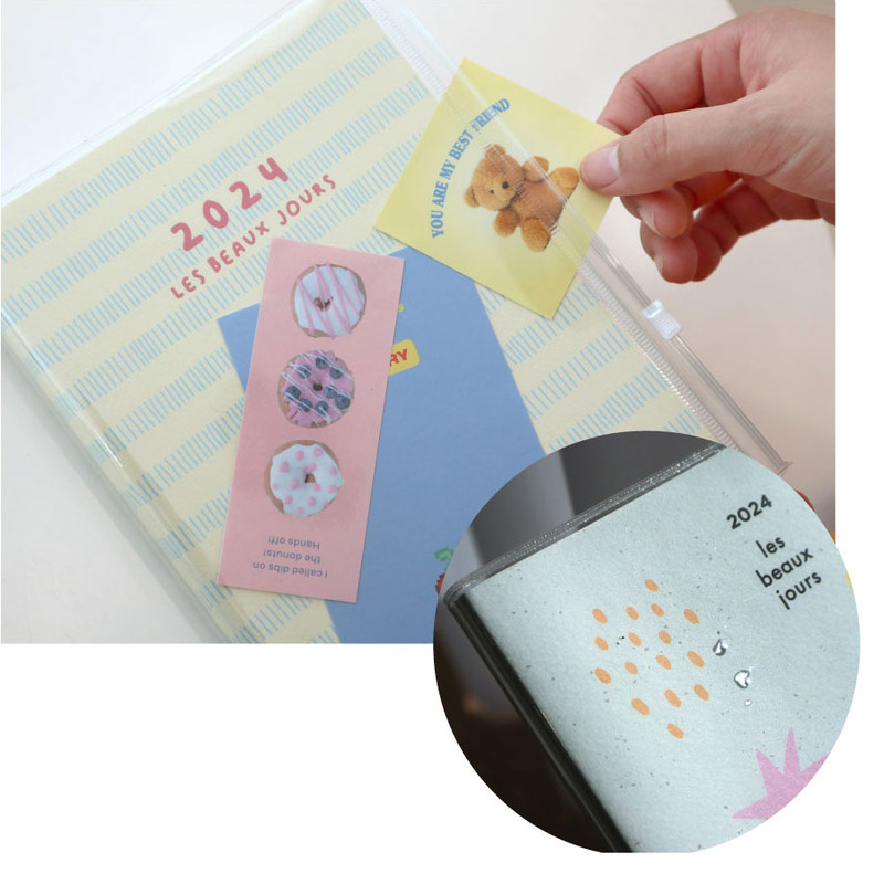 PVC cover with pocket - O-check 2024 Les Beaux Jours Pocket Dated Weekly Diary Planner