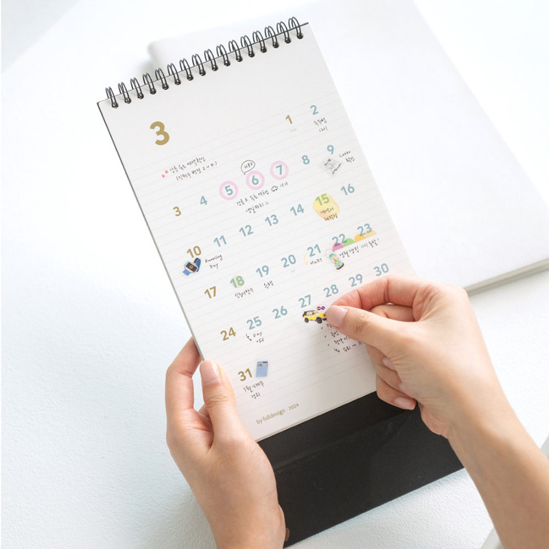 Usage example - 2024 Simple Long Standing Flip Desk Calendar Usage example - 2024 Simple Long Standing Flip Desk Calendar