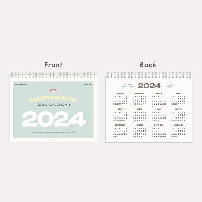 Iconic 2024 Color Palette Standing Monthly Desk Calendar Iconic 2024 Color Palette Standing Monthly Desk Calendar