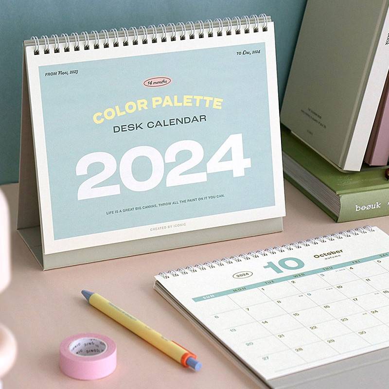 Iconic 2024 Color Palette Standing Monthly Desk Calendar Iconic 2024 Color Palette Standing Monthly Desk Calendar
