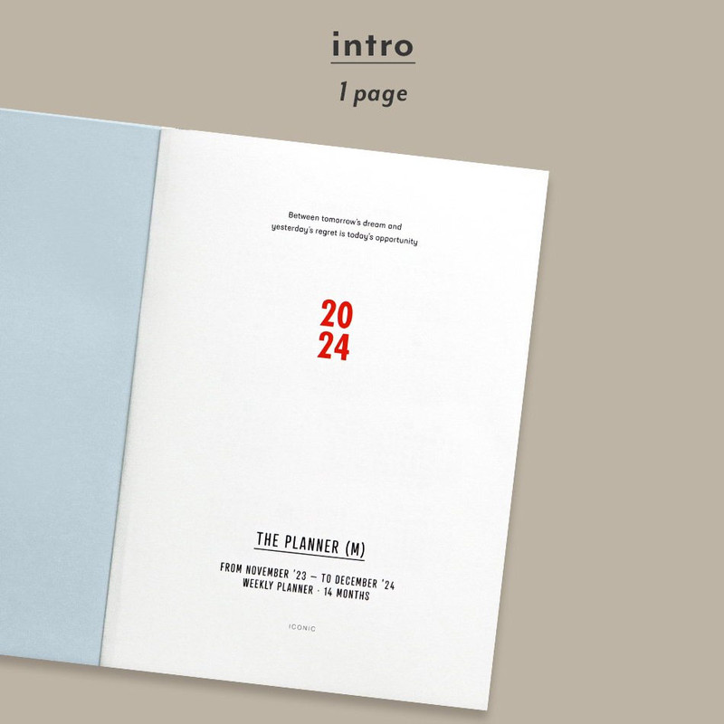 intro - Iconic 2024 Simple A5 Medium Dated Weekly Planner