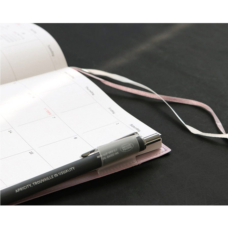 two ribbon bookmark and pen holder - Iconic 2024 Simple A5 Medium Dated Weekly Planner