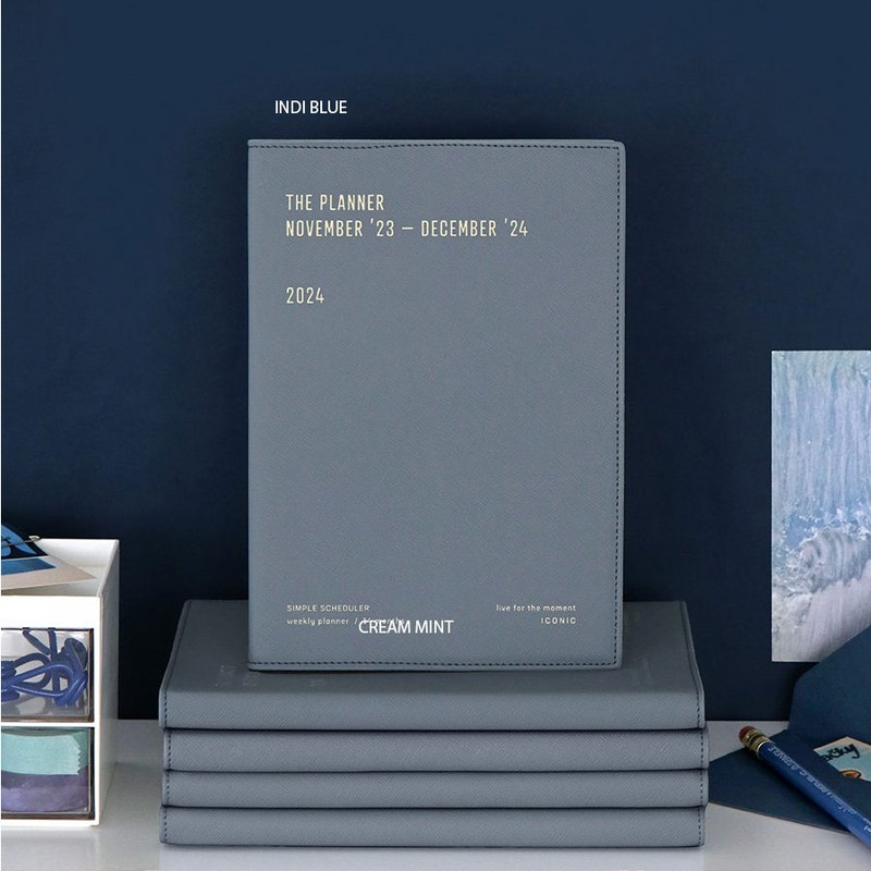 indi blue - Iconic 2024 Simple A5 Medium Dated Weekly Planner