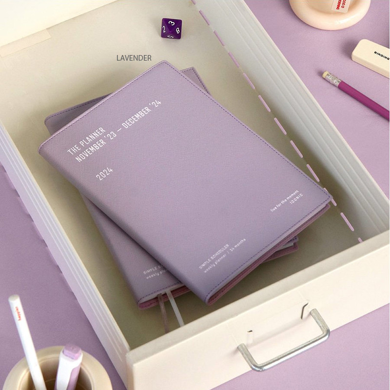 lavender - Iconic 2024 Simple A5 Medium Dated Weekly Planner