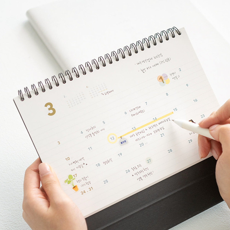 Monthly calendar - 2024 Simple Medium Standing Flip Desk Calendar