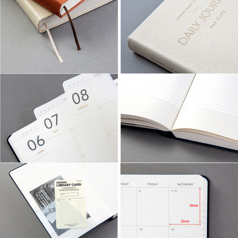 Detail of 2024 365 Days Medium Dated Daily Diary Agenda