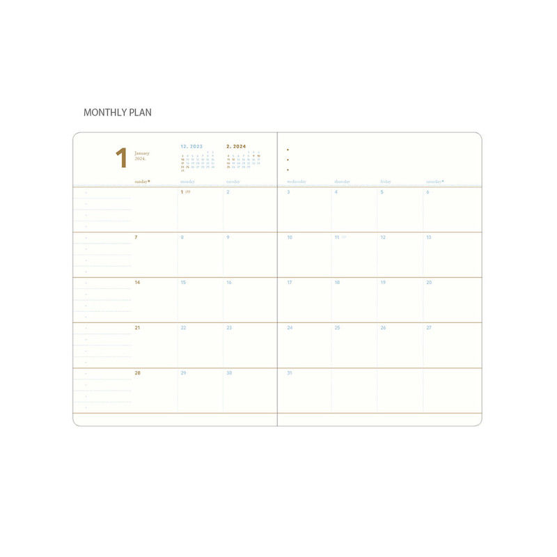 Monthly plan - 2024 Notable Memory Slim B6 Dated Weekly Planner Agenda