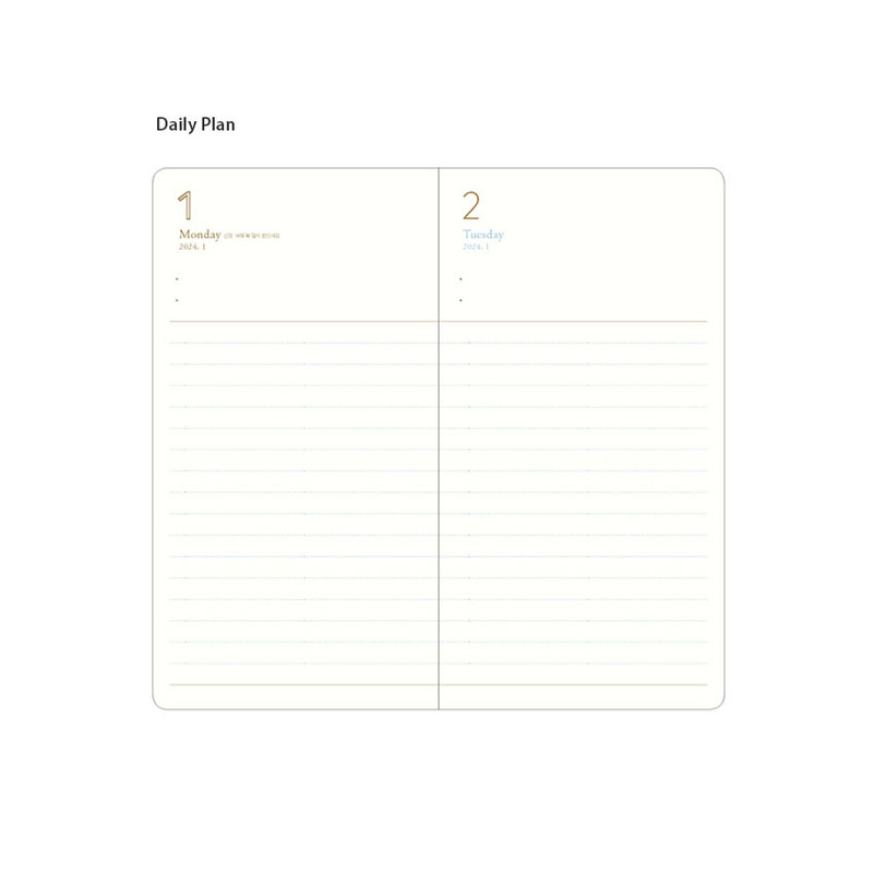 Daily plan - 2024 Notable Memory Long Dated Daily Planner Agenda