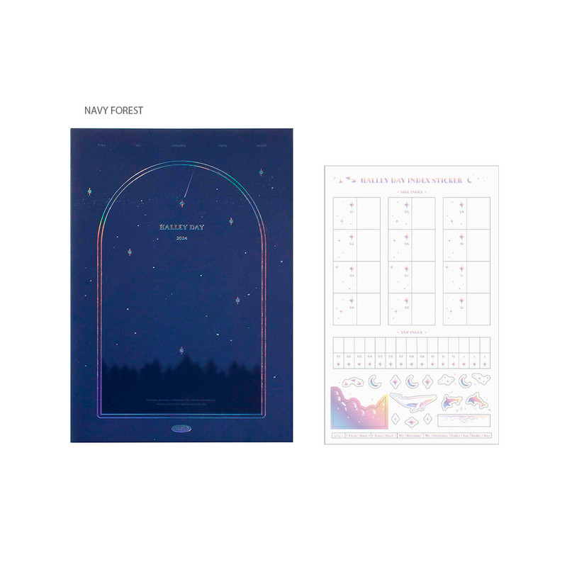 Navy forest - 2024 Halley Day B6 Dated Weekly Planner Agenda
