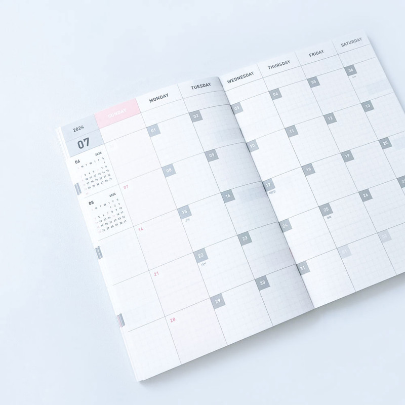 Monthly plan - 2024 Popo B6 Dated Weekly Planner Diary