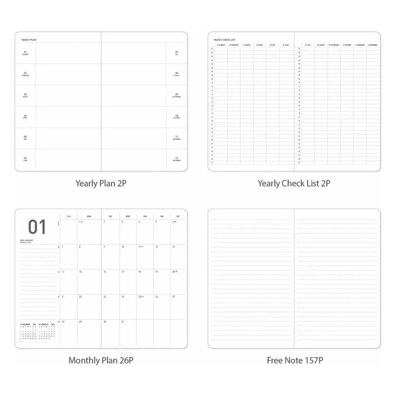 Planner sections - 2024 Premium Natural Dated Monthly Planner Agenda