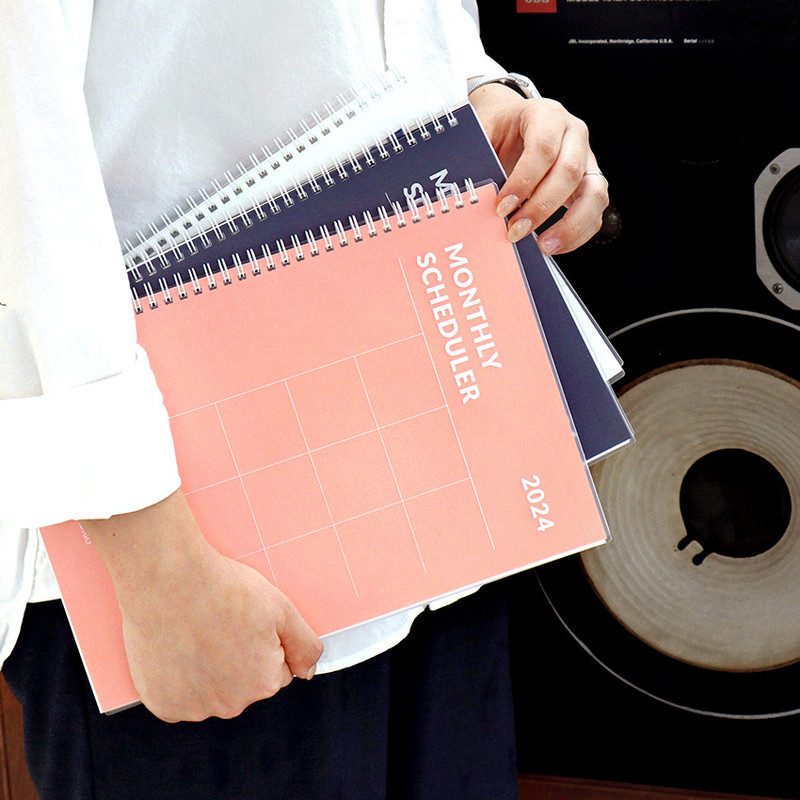 2024 Basic A4 Twin Wire Dated Monthly Planner