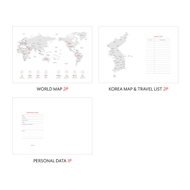 World map, Korea map&Travel list, Personal data World map, Korea map&Travel list, Personal data