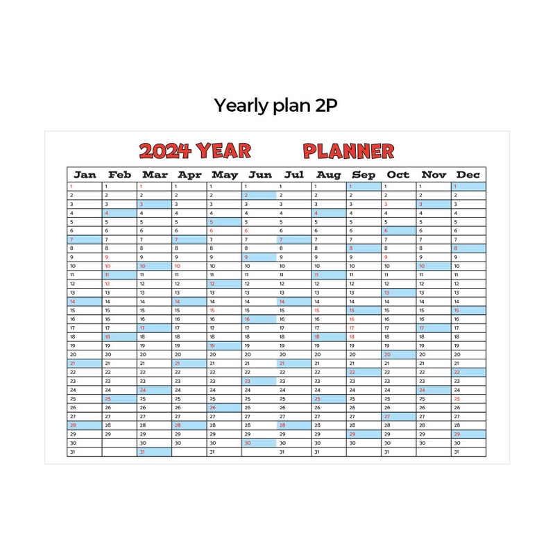 Yearly plan - 2024 My Buddy B6 Dated Weekly Diary Planner