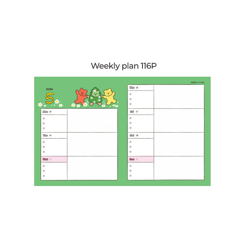 Weekly plan - 2024 Jelly Bear Dated Weekly Diary Planner