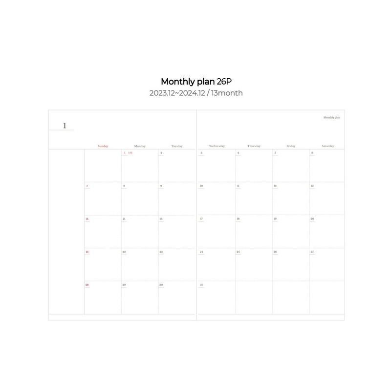 Monthly plan - 2024 Keep The Memory B6 Dated Weekly Planner