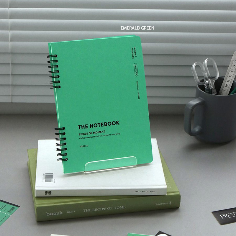 Emerald green - Compact A5 Twin Wire Grid Notebook