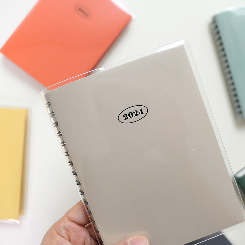 Clear PVC cover - 2024 The Memo Life A6 Spiral Daily Diary Planner Clear PVC cover - 2024 The Memo Life A6 Spiral Daily Diary Planner