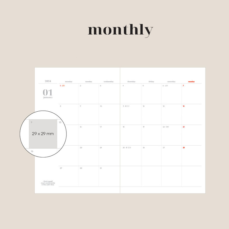 Monthly - 2024 On A Day Hardcover B6 Dated Weekly Planner