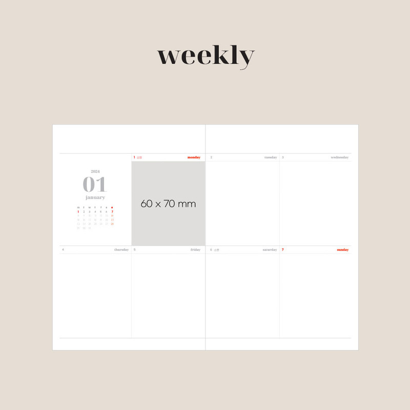 Weekly - 2024 On A Day Hardcover B6 Dated Weekly Planner