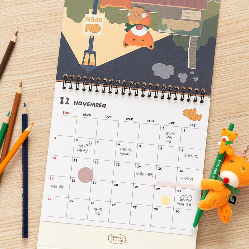 Usage example - 2024 Brunch Brother Monthly Standing Flip Desk Calendar