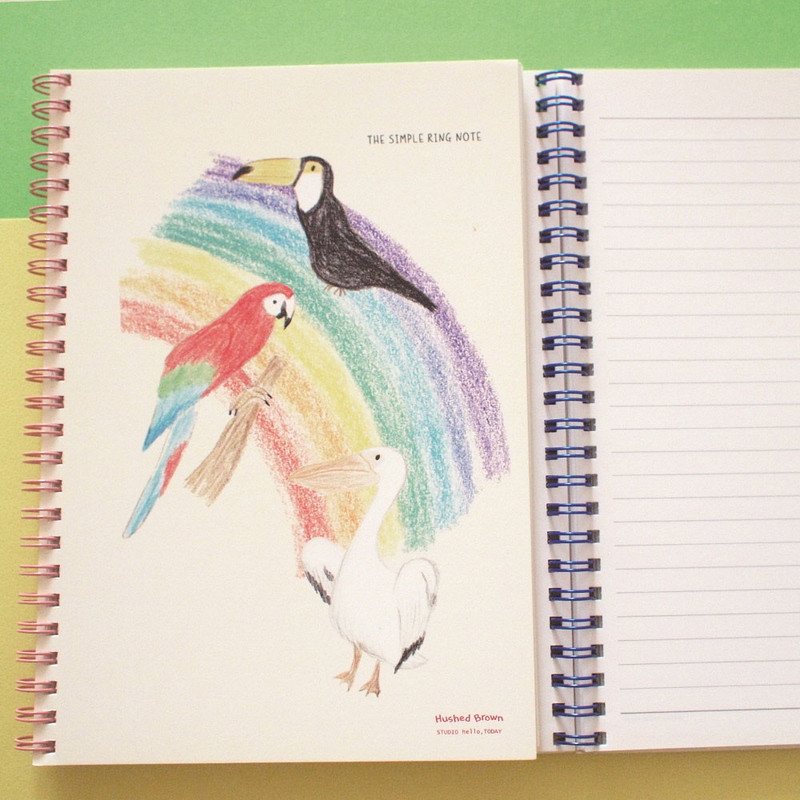Rainbow bird - Hushed Brown The Simple A5 Spiral Lined Notebook Rainbow bird - Hushed Brown The Simple A5 Spiral Lined Notebook