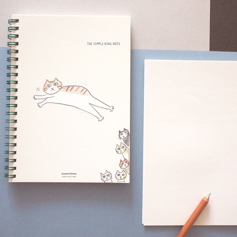 Cat - Hushed Brown The Simple B6 Twin Wire Plain Notebook Cat - Hushed Brown The Simple B6 Twin Wire Plain Notebook