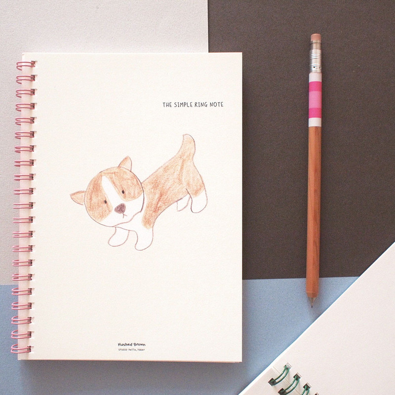 Dog - Hushed Brown The Simple B6 Twin Wire Plain Notebook Dog - Hushed Brown The Simple B6 Twin Wire Plain Notebook