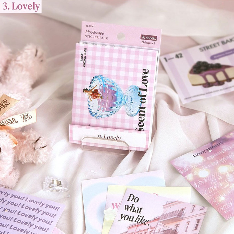 Lovely - Moodscape Background Paper Sticker Pack 50 Sheets