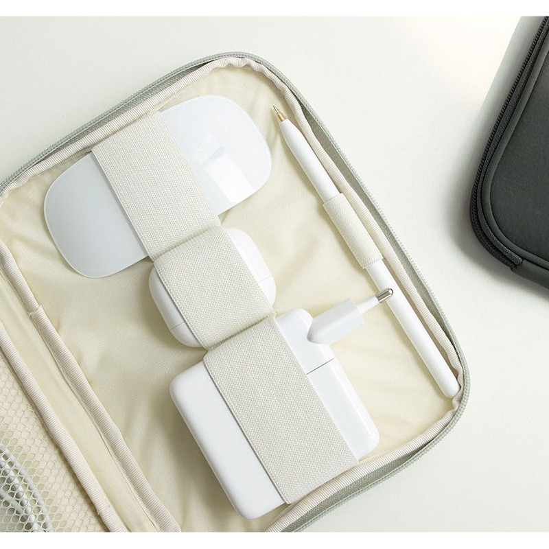 Elastic band pocket - Opening Gadget and Cable Organizer Zipper Pouch Elastic band pocket - Opening Gadget and Cable Organizer Zipper Pouch