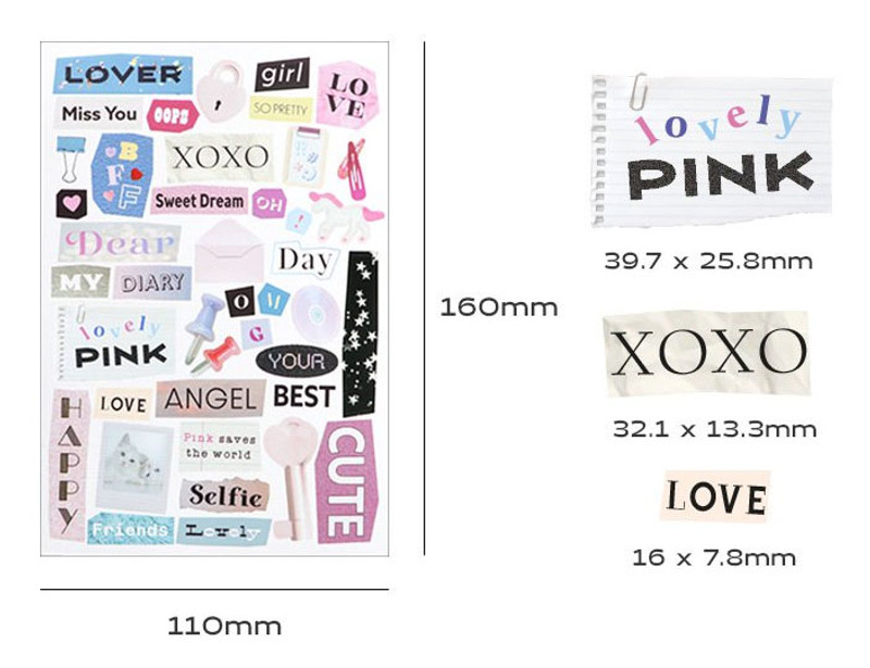 Size of Magazine Collage Removable Sticker Pack