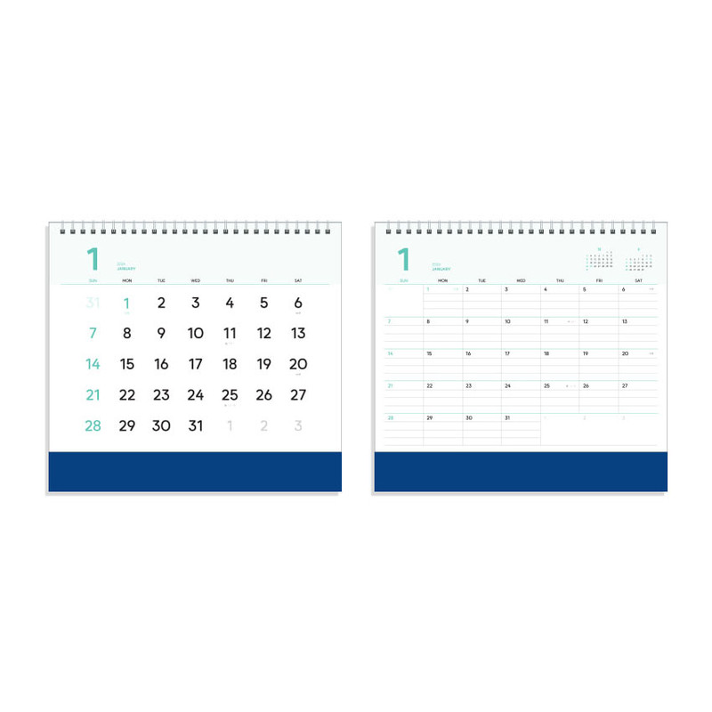 Monthly - 2024 Beginning Simple Monthly Standing Flip Desk Calendar