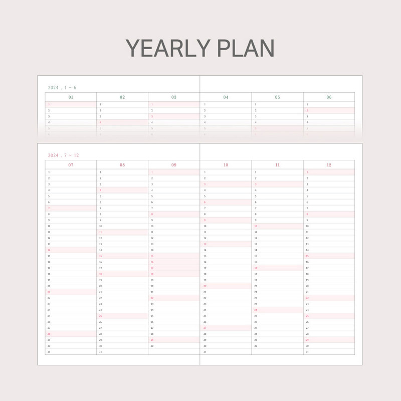 Yearly plan - 2024 Hello Small Dated Weekly Diary Planner
