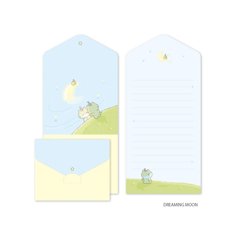 Dreaming moon - Dash And Dot Ccoso Friends Folded Greeting Cards