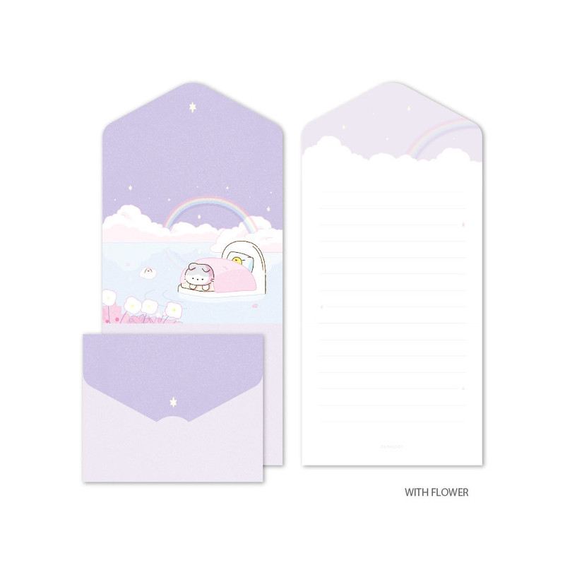 With flower - Dash And Dot Ccoso Friends Folded Greeting Cards