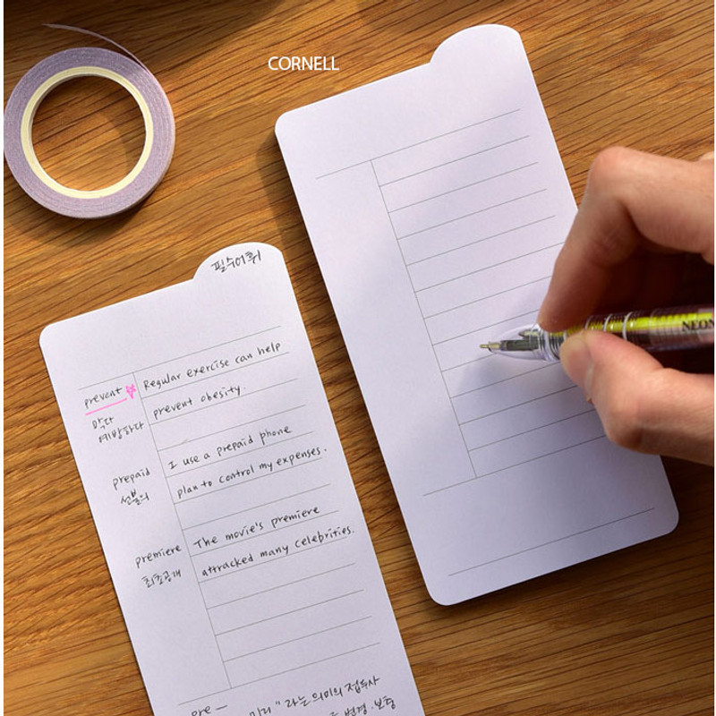 Cornell - Plepic Lineup Long Index Sticky Notepad Cornell - Plepic Lineup Long Index Sticky Notepad