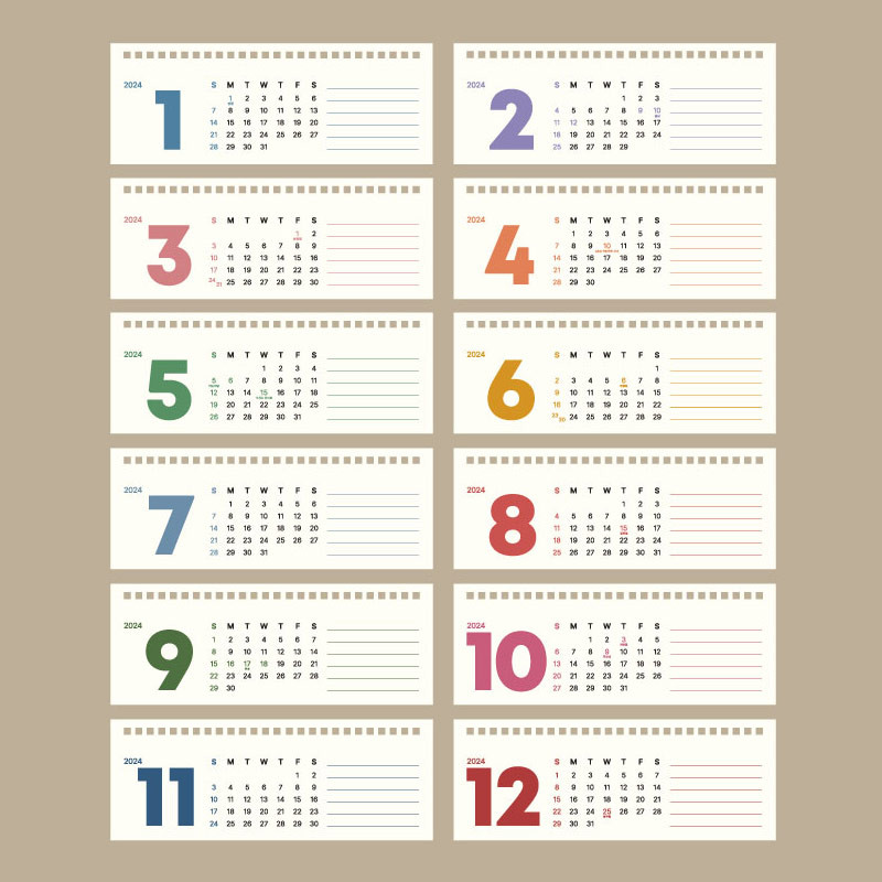 2024 Welcome Small Monthly Standing Desk Calendar