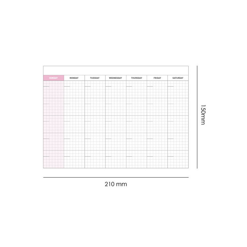 Size of A5 Undated Monthly Desk Planner Paper Refills