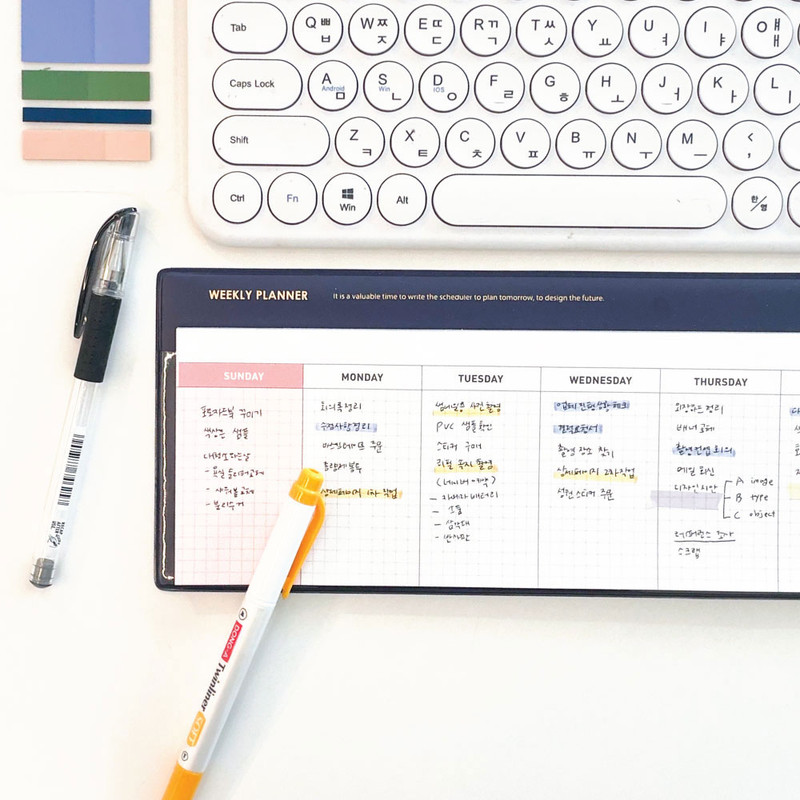 Navy - Jam studio Grid Undated Weekly Desk Pad Planner Navy - Jam studio Grid Undated Weekly Desk Pad Planner