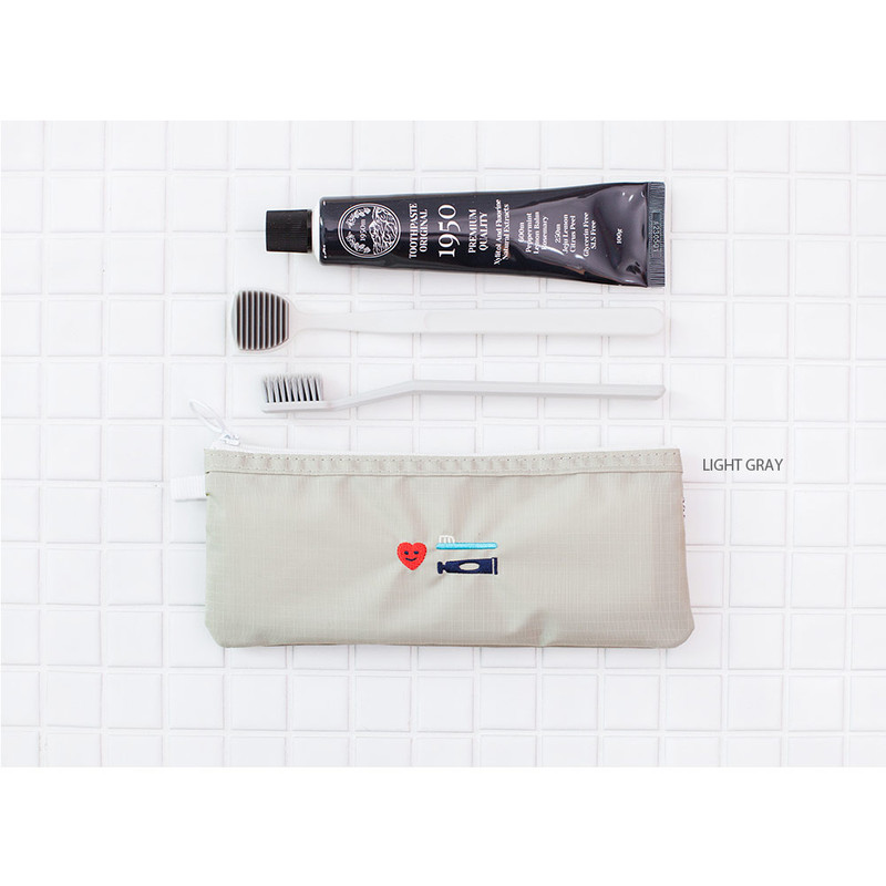 Light gray - 2NUL Daily Toothbrush Slim Zipper Pouch