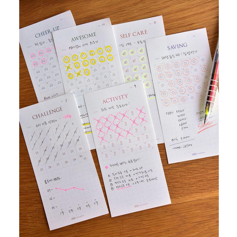 Plepic Challenge Goal Tracker Pop-up Standing Notepad