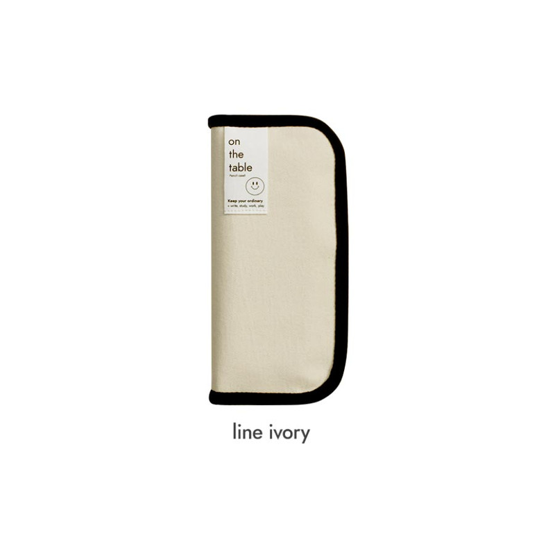 ivory - After The Rain On The Table Line Zipper Pencil Case Pouch ivory - After The Rain On The Table Line Zipper Pencil Case Pouch