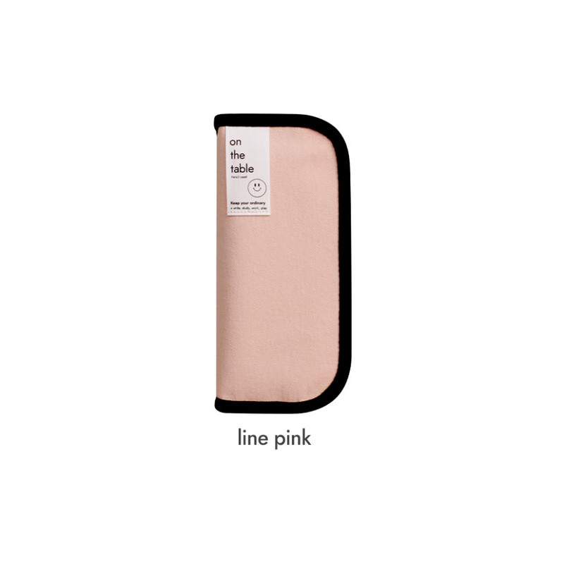 pink - After The Rain On The Table Line Zipper Pencil Case Pouch pink - After The Rain On The Table Line Zipper Pencil Case Pouch