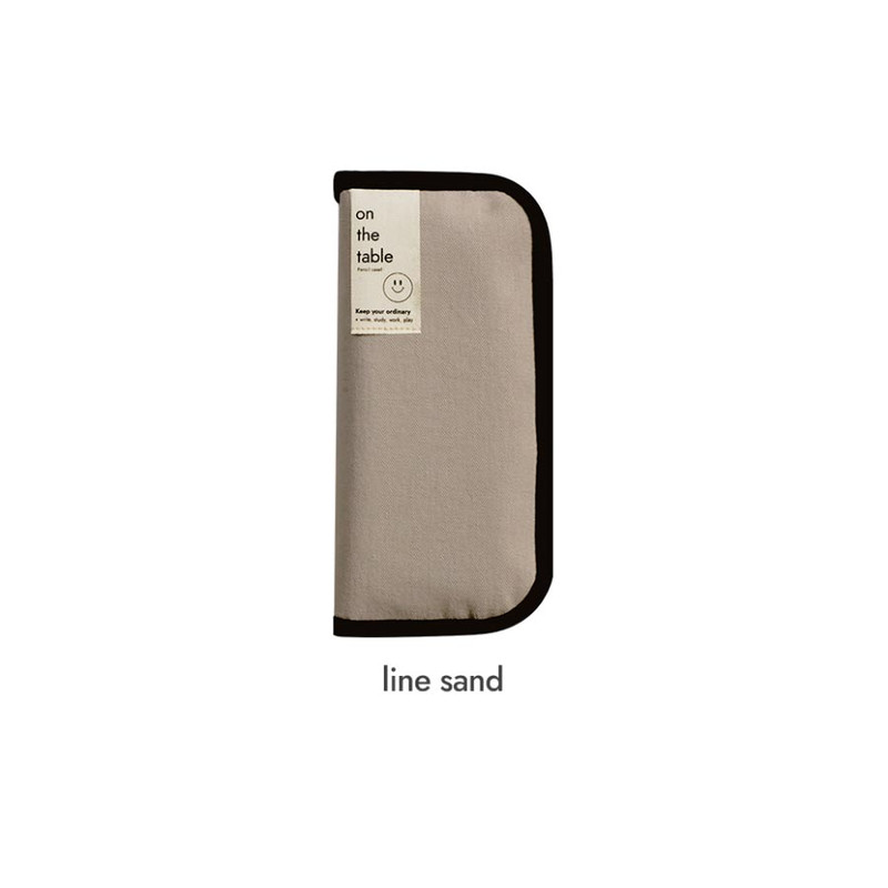 sand - After The Rain On The Table Line Zipper Pencil Case Pouch sand - After The Rain On The Table Line Zipper Pencil Case Pouch