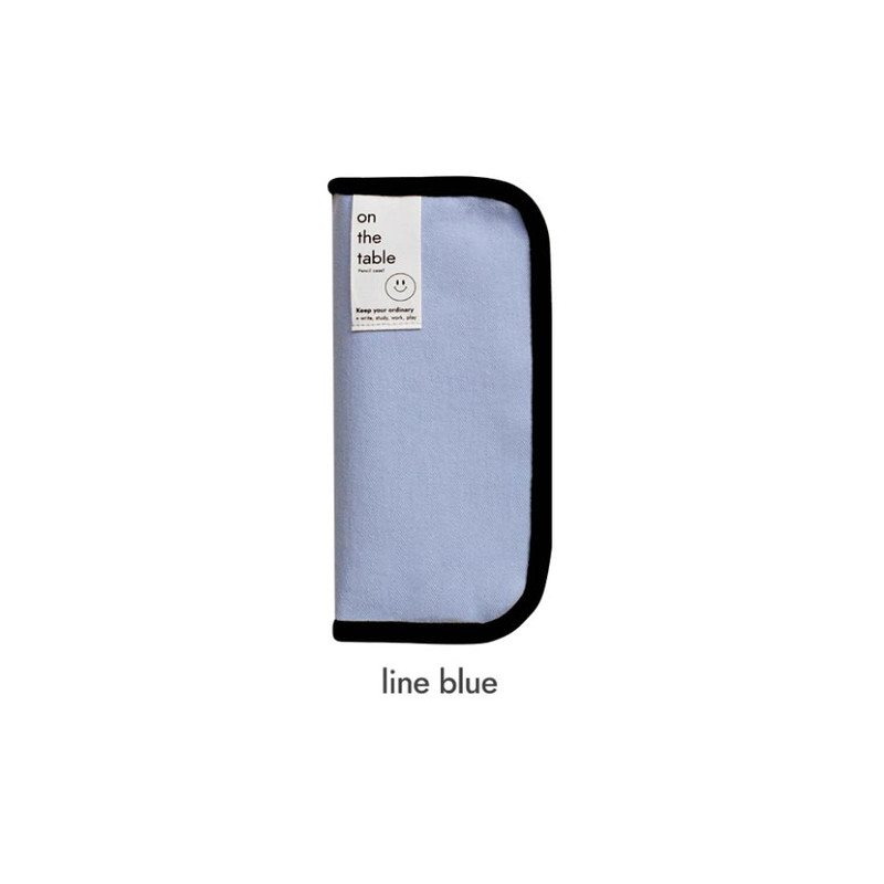 blue - After The Rain On The Table Line Zipper Pencil Case Pouch blue - After The Rain On The Table Line Zipper Pencil Case Pouch