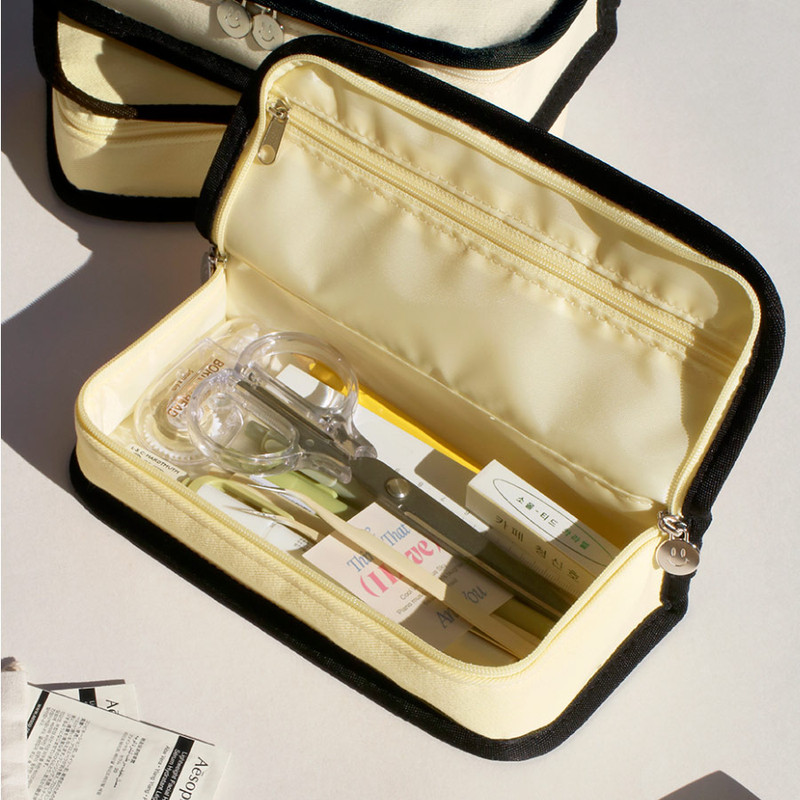 Large main compartment - After The Rain On The Table Line Zipper Pencil Case Pouch Large main compartment - After The Rain On The Table Line Zipper Pencil Case Pouch