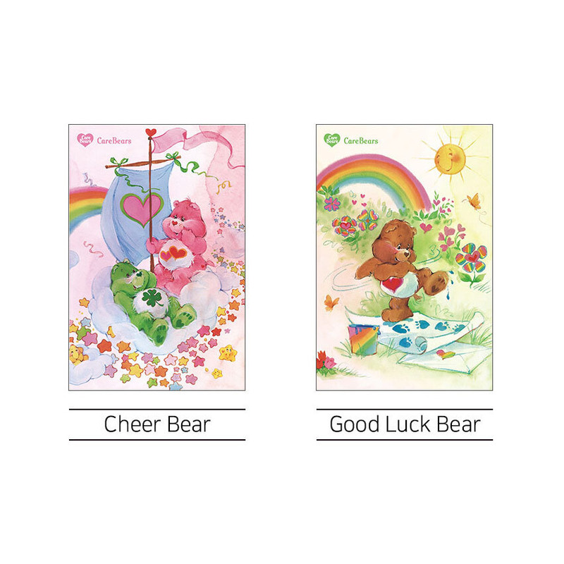 Cheer bear, Good luck bear - 2024 Watercolor Care Bears Weekly Dated Diary Planner