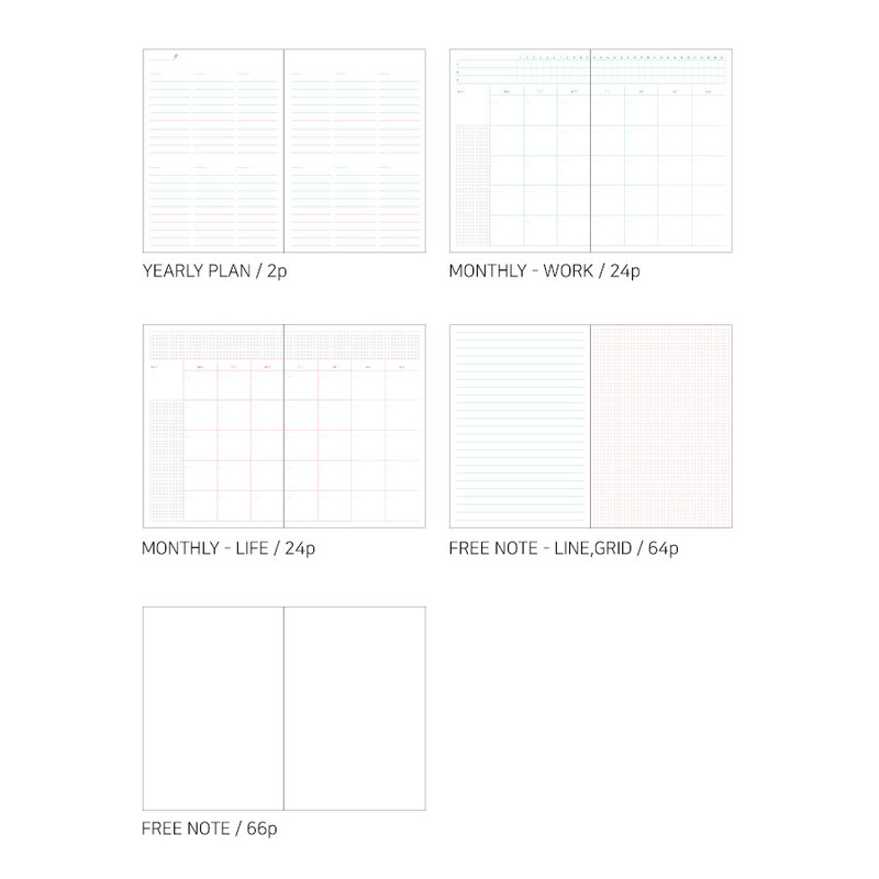 Contents of Between Calm and Passion B6 Dateless Monthly Diary Contents of Between Calm and Passion B6 Dateless Monthly Diary