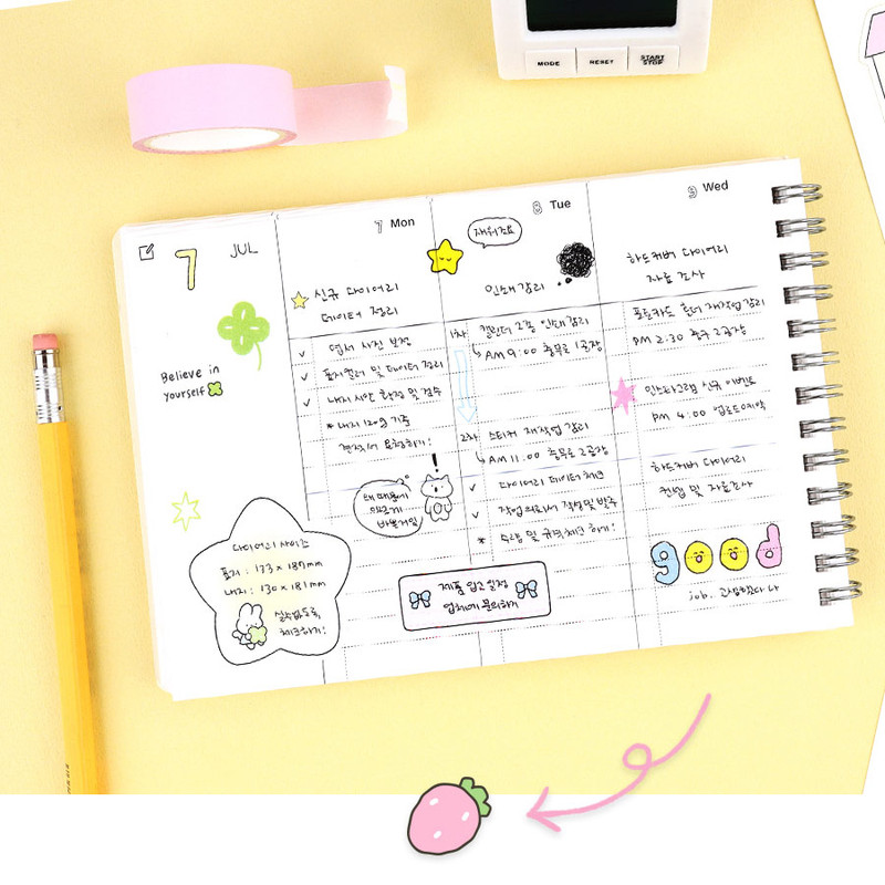 Usage example - Doodling Clover Deco Date Sticker Pack